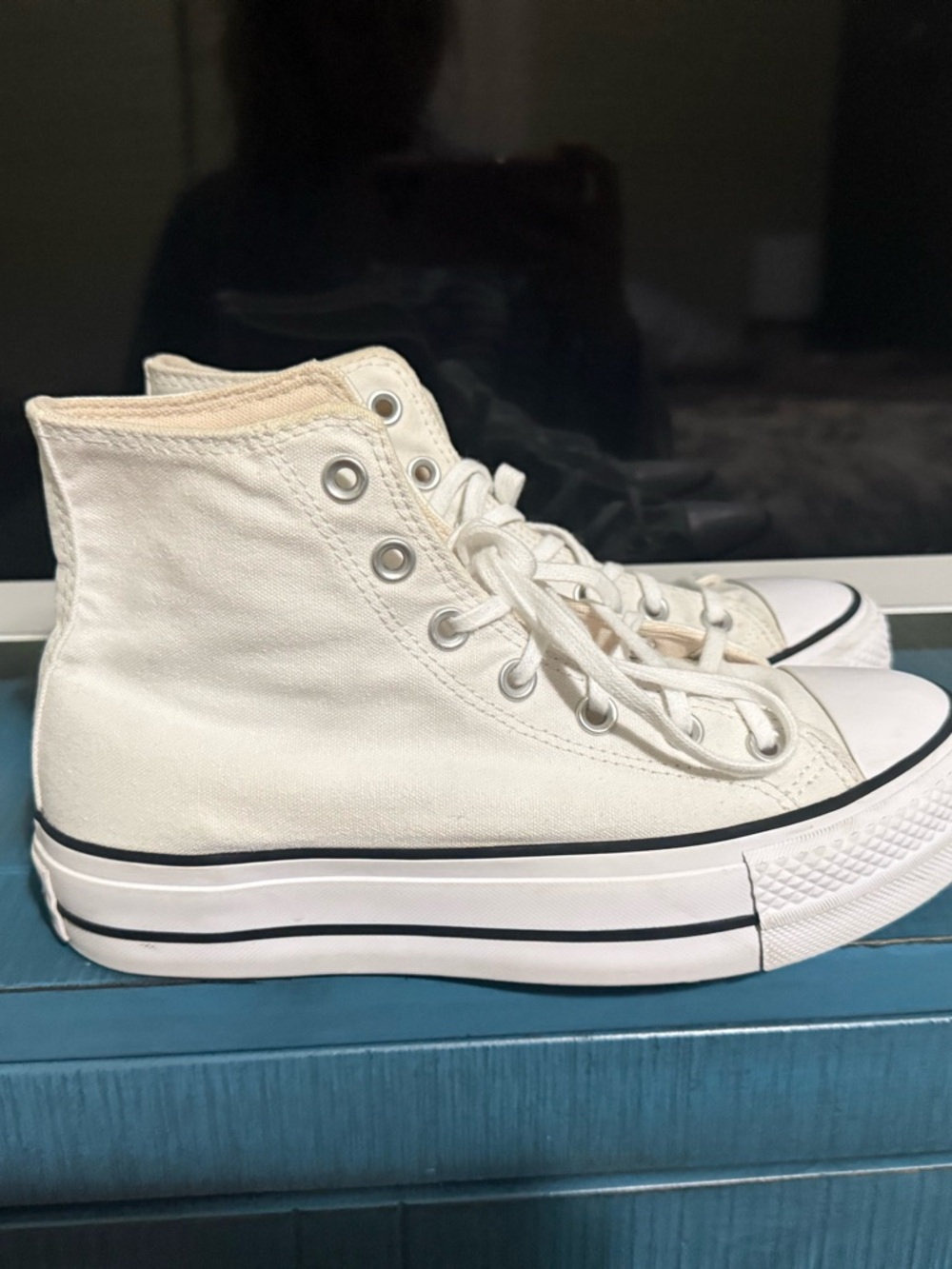 High-Top Canvas Sneakers in Off-White